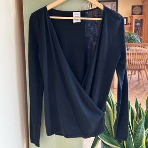 Pringle of Scotland Merino Wool “Perfect 10” Wrap Sweater Black Size Small NWOT